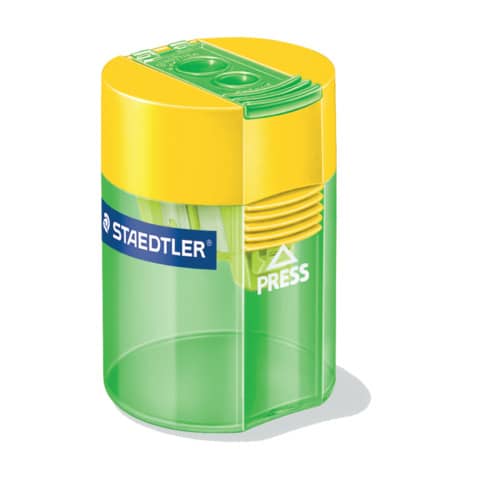 Espositore 10 temperamatite Staedtler in colori assortiti 2 fori + serbatoio - 512 006